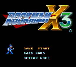 Rockman X3 (Japan) Title Screen